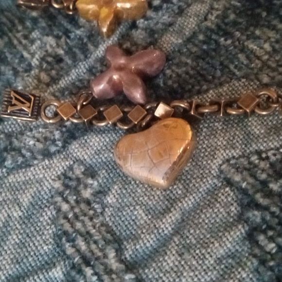 Authentic Louis Vuitton LV monogram antique style vintage pierced charm earrings - Picture 11 of 12